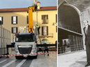 Camion sulla pavimentazione del centro: «Più cura per l’eredità di Richino Castiglioni»