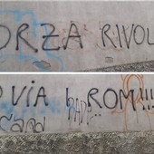 Scritte a Busto sul caso di Lonate: «Via i Rom, forza Rivolta»