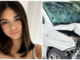 Sara Vetrano e il mezzo dopo l'incidente