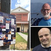 Il programma intenso della festa. Sopra Roberto Bof, sotto don Antonio Corvi Il programma intenso della festa. Sopra Roberto Bof, sotto don Antonio Corvi