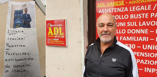 Busto, volantino sulla sede del sindacato Adl con la foto di Vannacci. «Denunceremo»