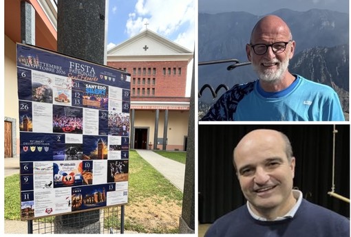 Il programma intenso della festa. Sopra Roberto Bof, sotto don Antonio Corvi