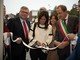Silvia Gatti, al centro, a un'inaugurazione passata di Agesp Energia con il direttore Gianfranco Carraro e il sindaco Emanuele Antonelli