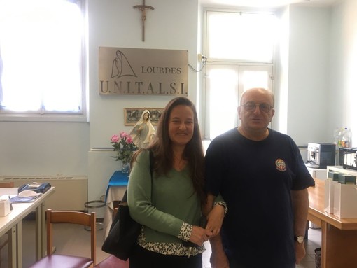 Sara Ugazio e Nicola Ruggiero nella sede Unitalsi di Busto