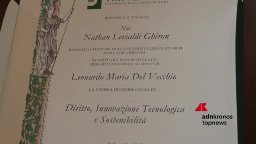 Università: Laurea Honoris causa a Leonardo Maria Del Vecchio