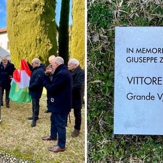 Intitolata a Giuseppe Zamberletti l'opera d'arte Le Vele a Villa Recalcati