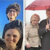 A sinistra Roberto con la moglie Bruna e il figlio Simone. A lato papà Giovanni con l'indimenticata signora Luciana nella foto pubblicata dal Bustocco.it