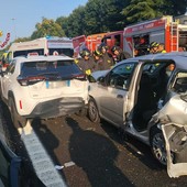 LA FOTO. Incidente sulla 336 a Busto: otto persone coinvolte