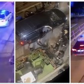 Alcune immagini dell'arrivo delle forze dell'ordine in via Como tratte da un video diffuso sui social