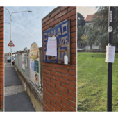 Eventi al Museo del Tessile, parco tappezzato di volantini contro sindaco e assessore Eventi al Museo del Tessile, parco tappezzato di volantini contro sindaco e assessore