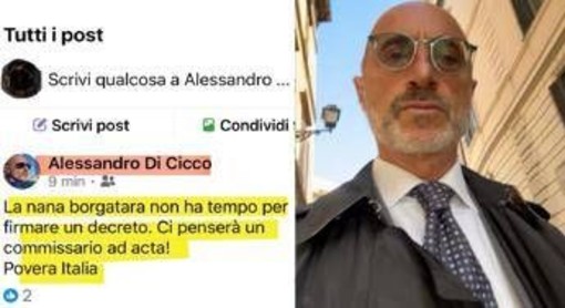 Magistrato attacca Meloni sui social: "Nana borgatara non ha tempo per firmare il decreto" Magistrato attacca Meloni sui social: "Nana borgatara non ha tempo per firmare il decreto"