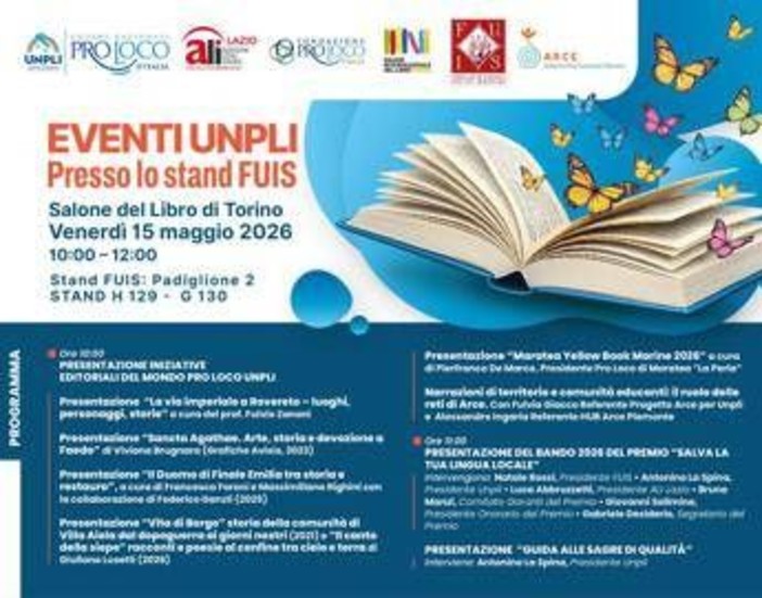 Salone del Libro di Torino, Unpli racconta i territori e le comunità