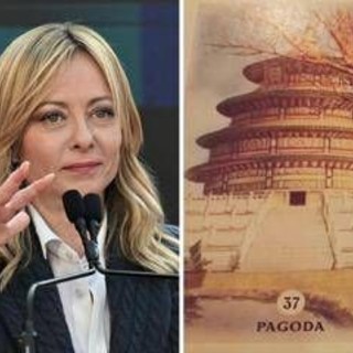 Meloni e la battuta: "Il centrosinistra si porta sfiga come la carta della pagoda" Meloni e la battuta: "Il centrosinistra si porta sfiga come la carta della pagoda"