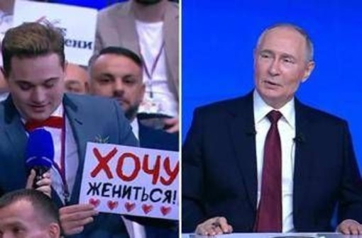 "Mi vuoi sposare?", proposta di matrimonio nella conferenza di Putin "Mi vuoi sposare?", proposta di matrimonio nella conferenza di Putin