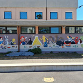 Marnate, il murale fa discutere: l’Ultima Cena con personaggi dei cartoon al posto degli apostoli