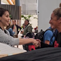 Il saluto di Yukiko Wada con la team manager Uyba Stefania Dall’Igna