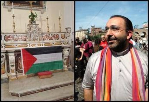 Prete 'no global' espone bandiera palestinese sull'altare: &quot;Vangelo ci dice di schierarci&quot;