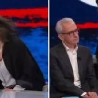 Giubilei: &quot;Io d'accordo con Segre&quot;. Albanese lascia In Onda: &quot;Devo andare&quot;