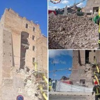 Roma, crolli alla Torre dei Conti ai Fori Imperiali: un operaio sotto le macerie Roma, crolli alla Torre dei Conti ai Fori Imperiali: un operaio sotto le macerie