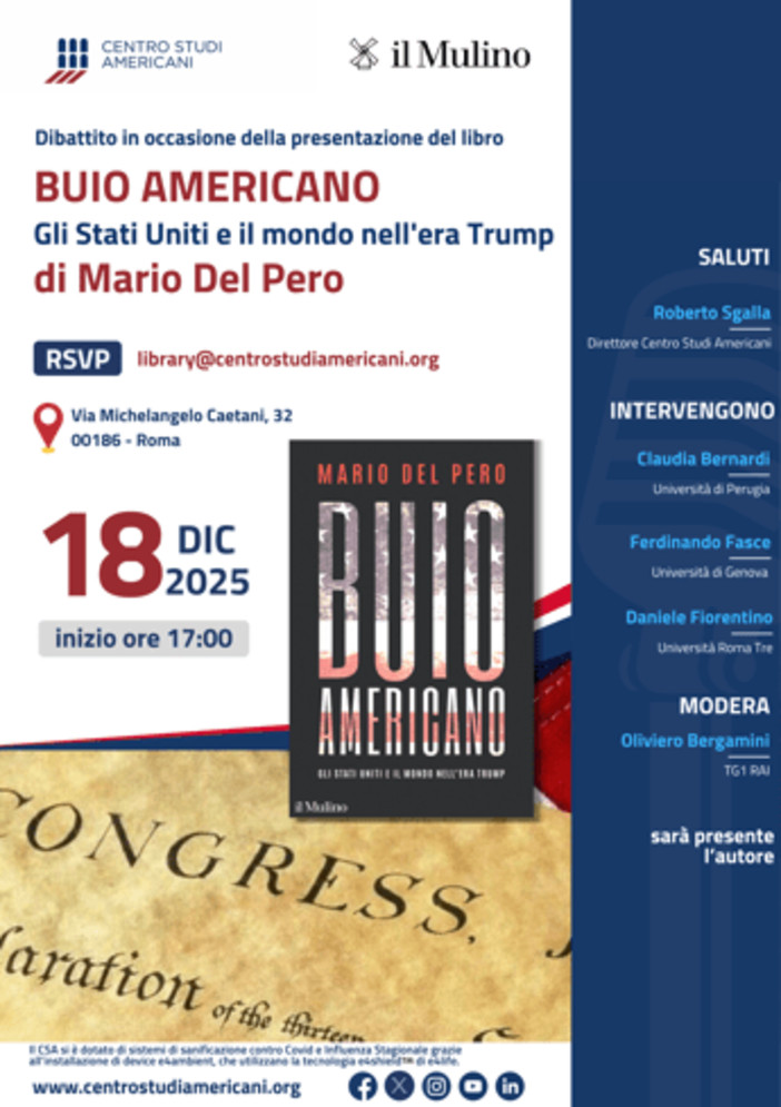 Presentazione a Roma del libro 'Buio Americano' di Mario Del Pero Presentazione a Roma del libro 'Buio Americano' di Mario Del Pero