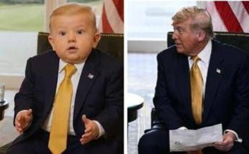 Trump-von der Leyen versione baby, l'AI ricrea l'incontro Trump-von der Leyen versione baby, l'AI ricrea l'incontro
