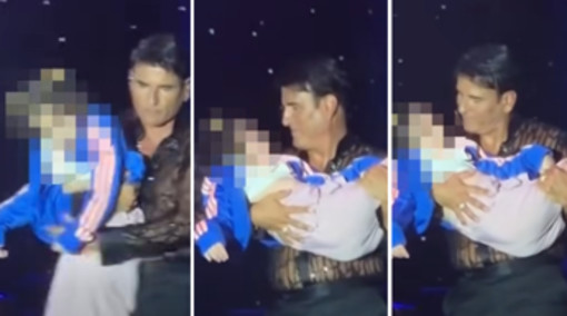Sal Da Vinci nella bufera, abbraccia e bacia una bambina disabile durante il concerto: è polemica Sal Da Vinci nella bufera, abbraccia e bacia una bambina disabile durante il concerto: è polemica