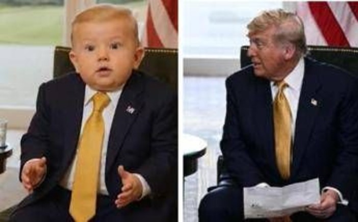 Trump-von der Leyen versione baby, l'AI ricrea l'incontro Trump-von der Leyen versione baby, l'AI ricrea l'incontro