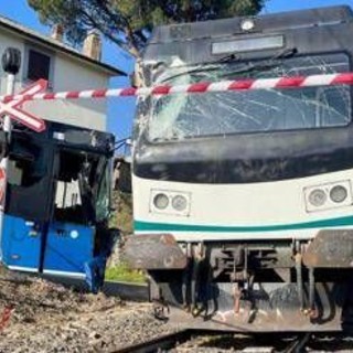 Incidente a Viterbo, si scontrano treno e pullman al passaggio a livello: studenti feriti Incidente a Viterbo, si scontrano treno e pullman al passaggio a livello: studenti feriti